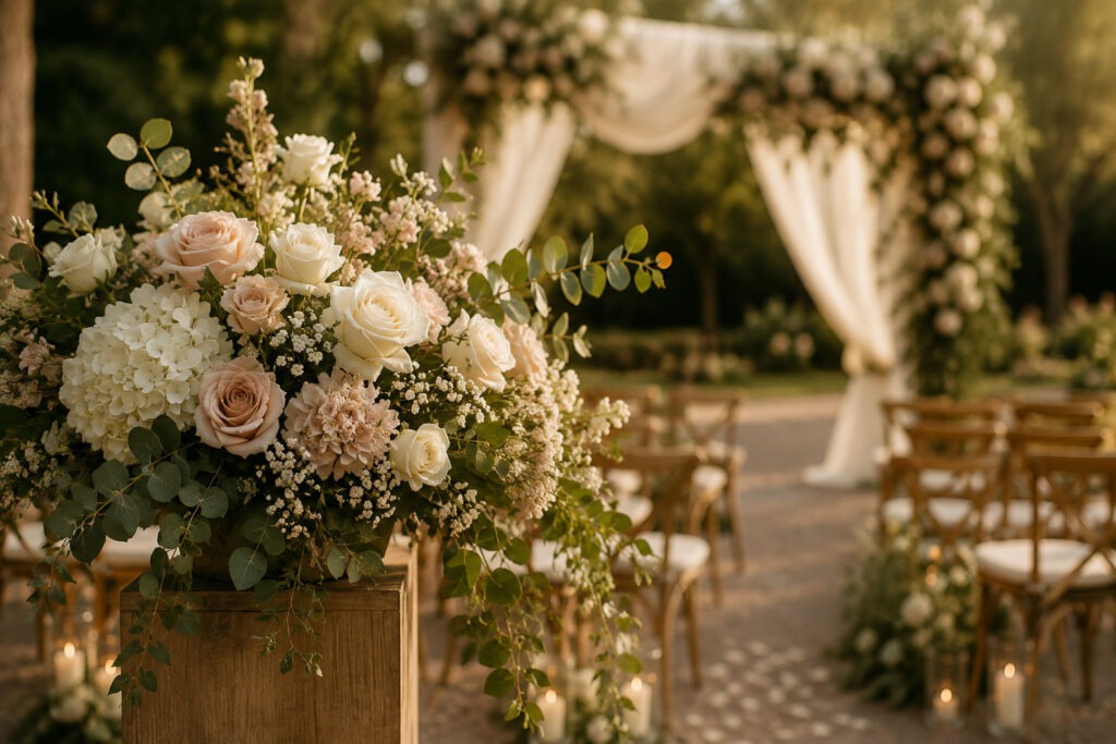 Decoración floral elegante para bodas y eventos de Lúmina Floral